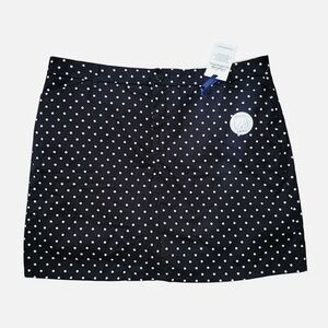 SALE NWT Croft&Barrow Black White Polka Dot Skort Perfectly Slimming Stretch 18